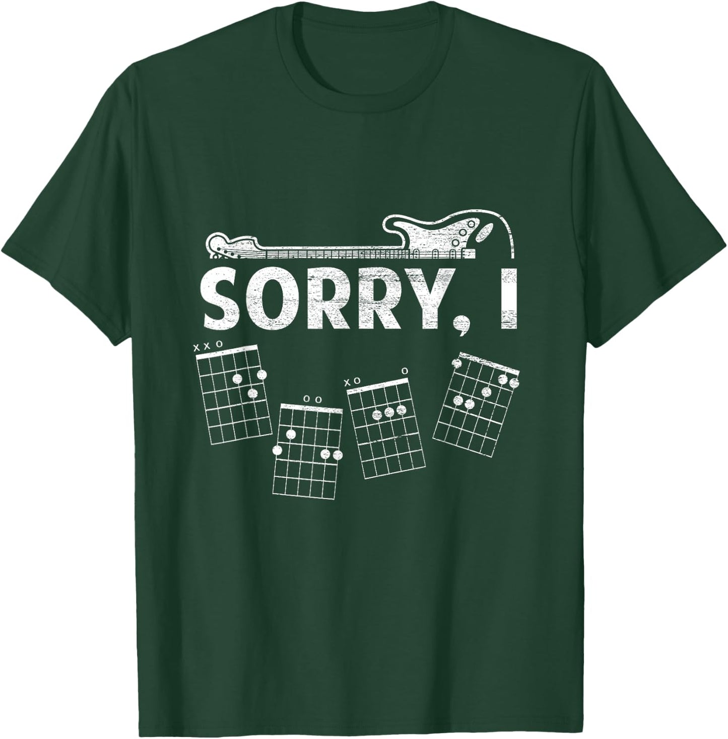 Sorry I-DGAF Lustige versteckte Nachricht Gitarren-Akkorde für Liebhaber T-Shirt - T-Shirt | Forest