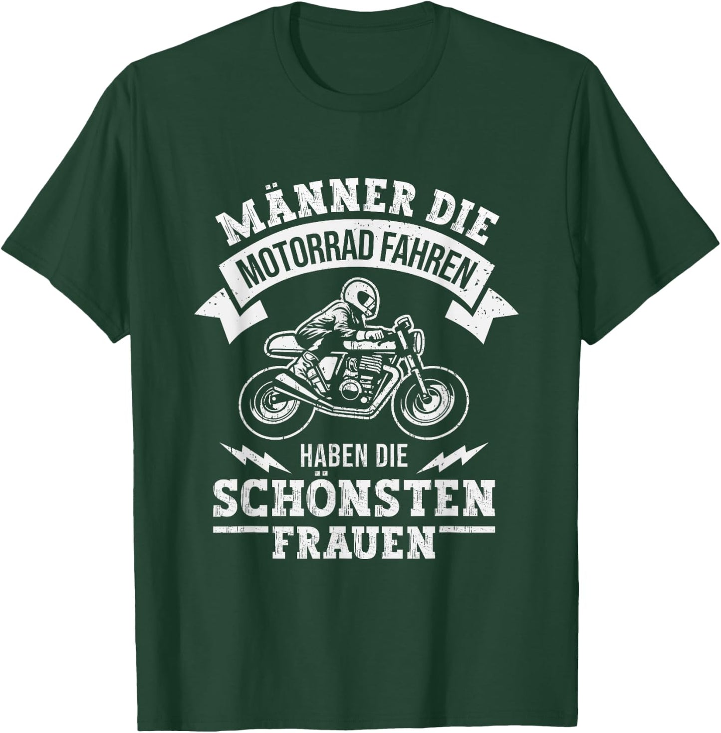 Men's Motorbike Riding Funny , black T-Shirt - T-Shirt | Forest