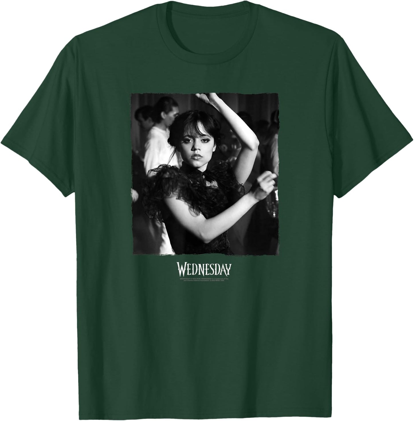 Wednesday Dark Dancing Queen Wednesday Photoreal & Logo V2 , black T-Shirt - T-Shirt | Forest