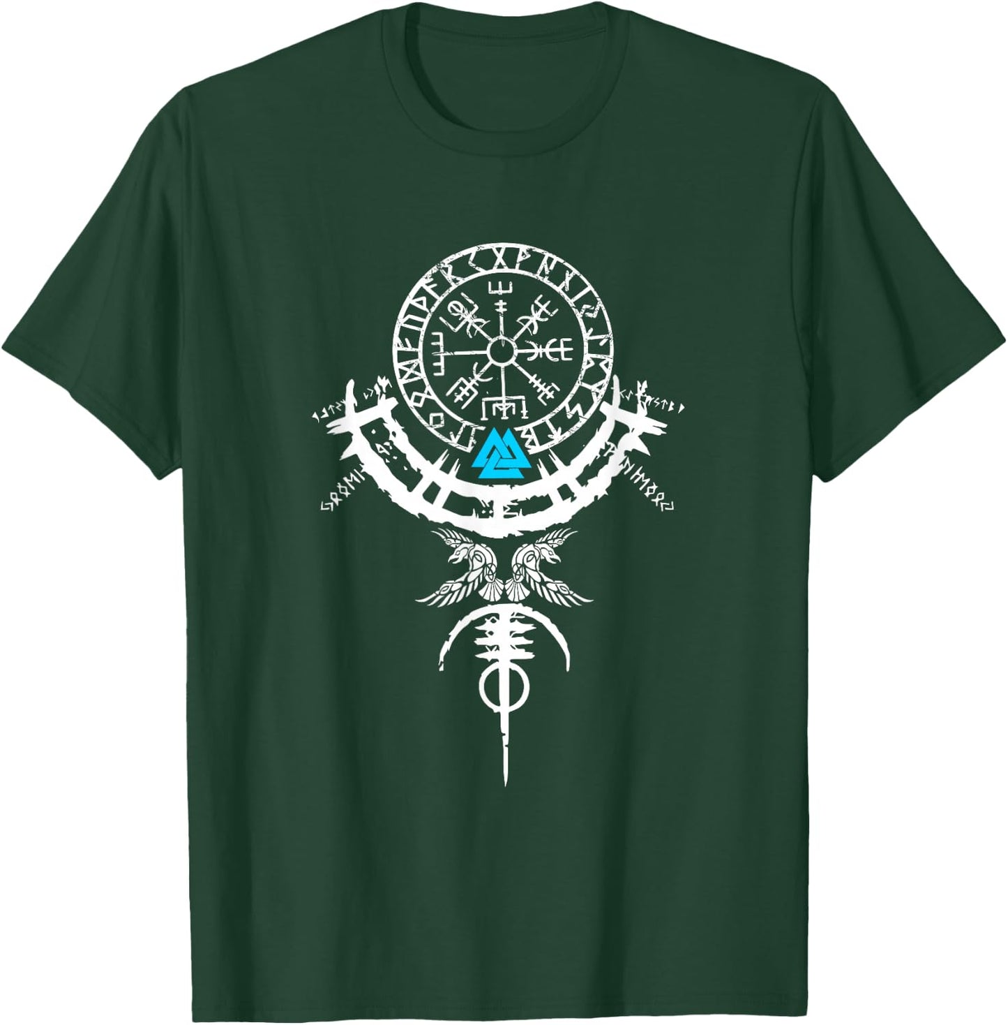 Wikinger Shirt Vikings Vegvisir Wikinger Valhalla Herren T-Shirt - T-Shirt | Forest