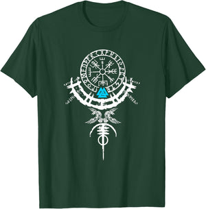 Wikinger Shirt Vikings Vegvisir Wikinger Valhalla Herren T-Shirt - T-Shirt | Forest