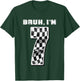 Kids Bruh Im 7 Race Checkered Flag 7th Birthday Seven Year Boys T-Shirt - T-Shirt | Forest