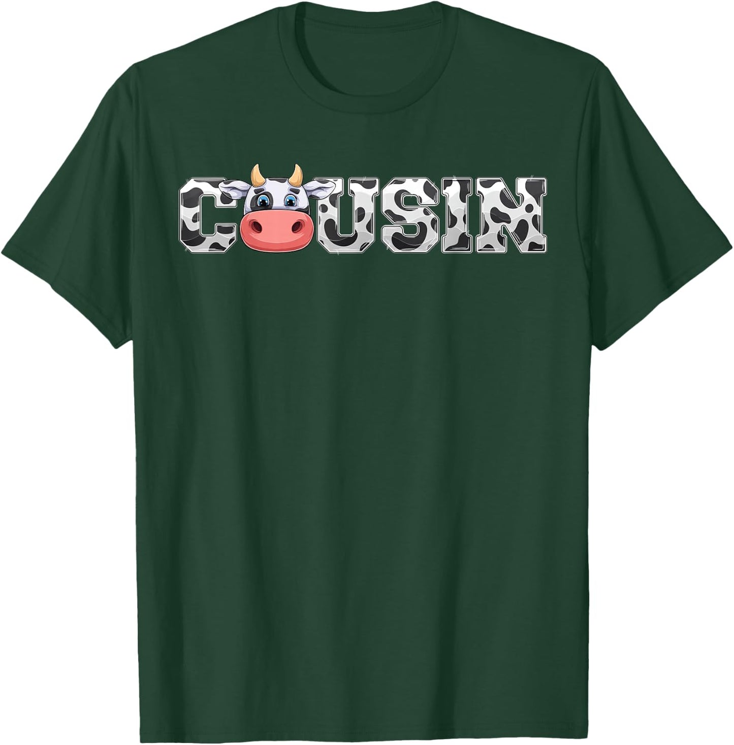 Cousin Cow Print Cowboy Animal Pattern Farmer Cow Cousin T-Shirt - T-Shirt | Forest