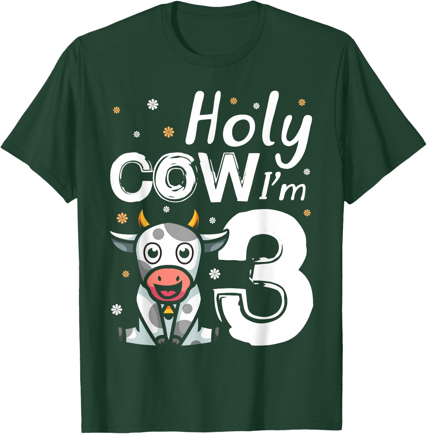 Holy Cow I'm Three 3 Year Old Vintage Farm T-Shirt - T-Shirt | Forest
