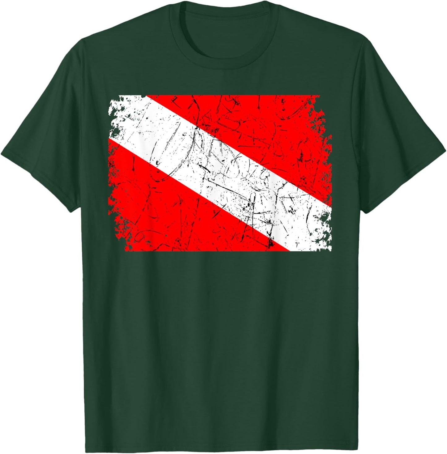 Diver Down Flag Vintage Scuba Diving Underwater Dive Swim T-Shirt - T-Shirt | Forest