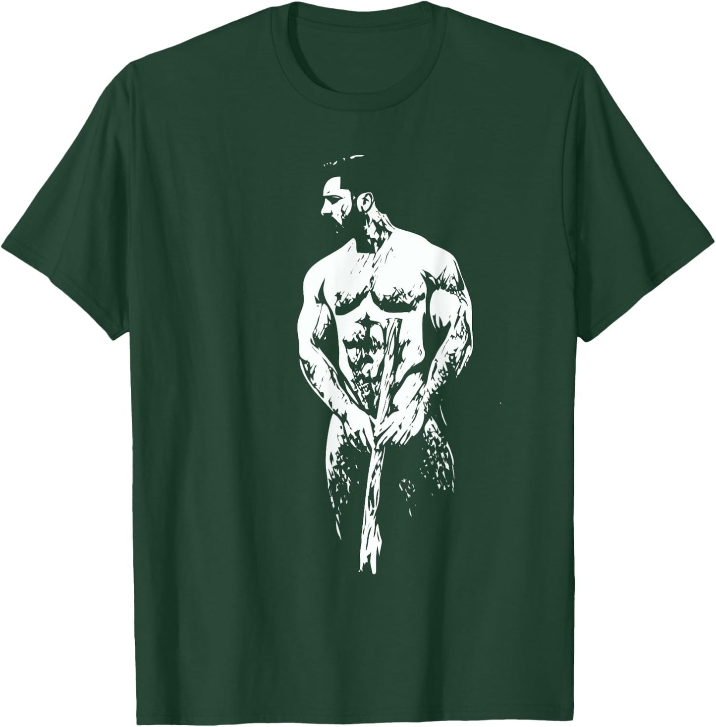 Hunk Naked Wood Gay Art Erotica T-Shirt - T-Shirt | Forest