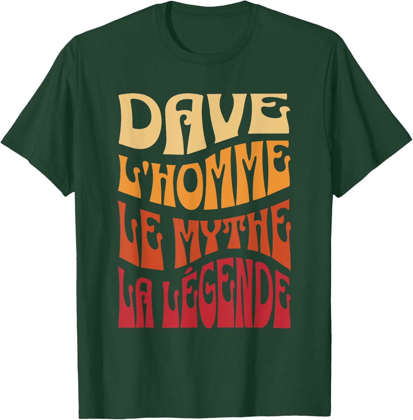 Gift Custom Name Dave Man Myth Legend , Black, S T-Shirt - T-Shirt | Forest
