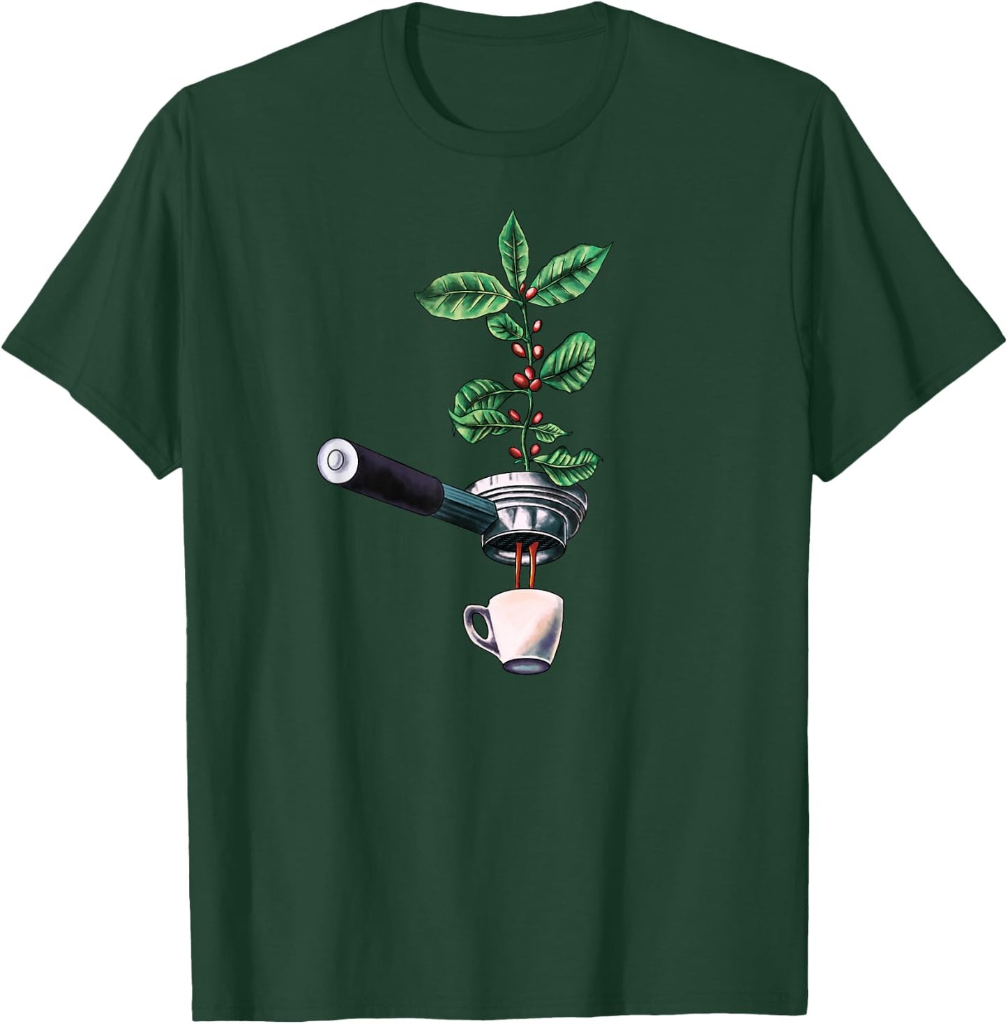 Coffee Plant Espresso Barista T-Shirt - T-Shirt | Forest