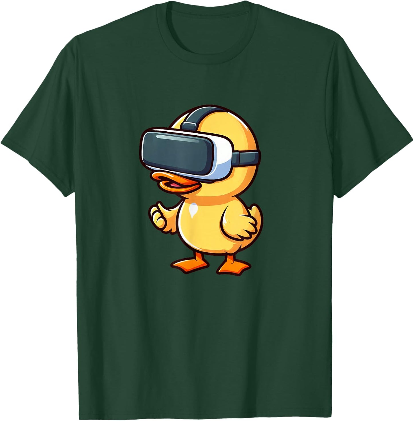 Cartoon Duck Virtual Reality Gamer Designs T-Shirt - T-Shirt | Forest