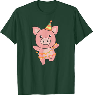 Pig for Birthday for Children a Birthday Pig T-Shirt - T-Shirt | Forest