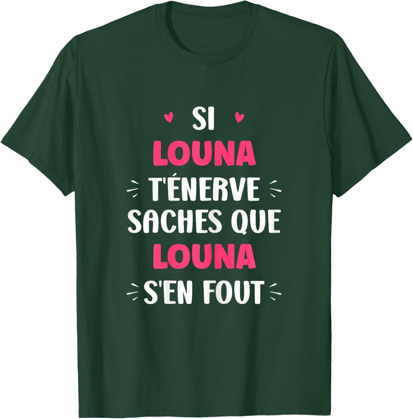Name Si Louna t'éénerve Humour Name Louna , Black, Female X-Small T-Shirt - T-Shirt | Forest