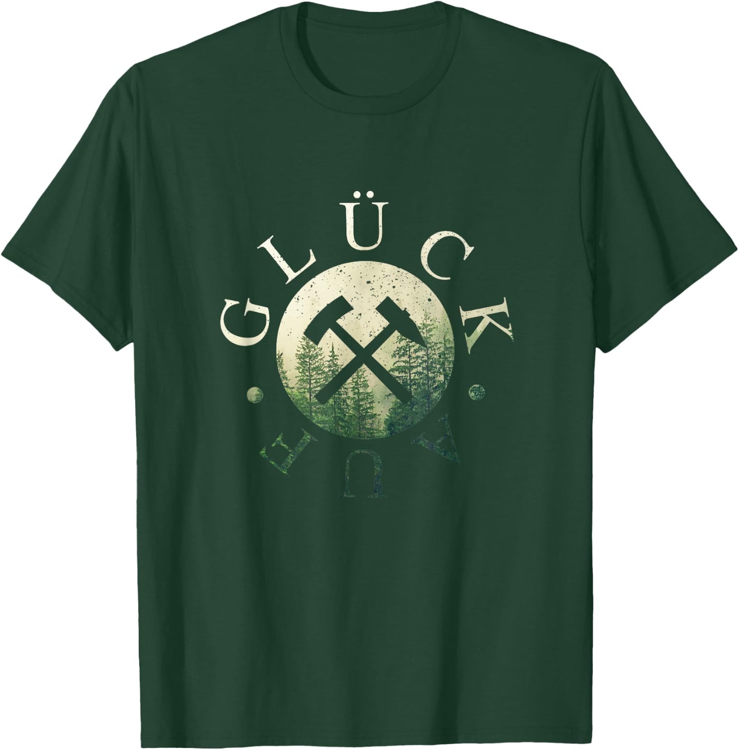 Schlägel und Eisen - Glück Auf Erzgebirge Bergbau Steiger T-Shirt - T-Shirt | Forest