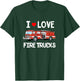 I Love Fire Trucks Shirt - Toddler Kids T-Shirt - T-Shirt | Forest