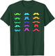 Colorful Mustaches Rainbow Fun Graphic Design T-Shirt - T-Shirt | Forest