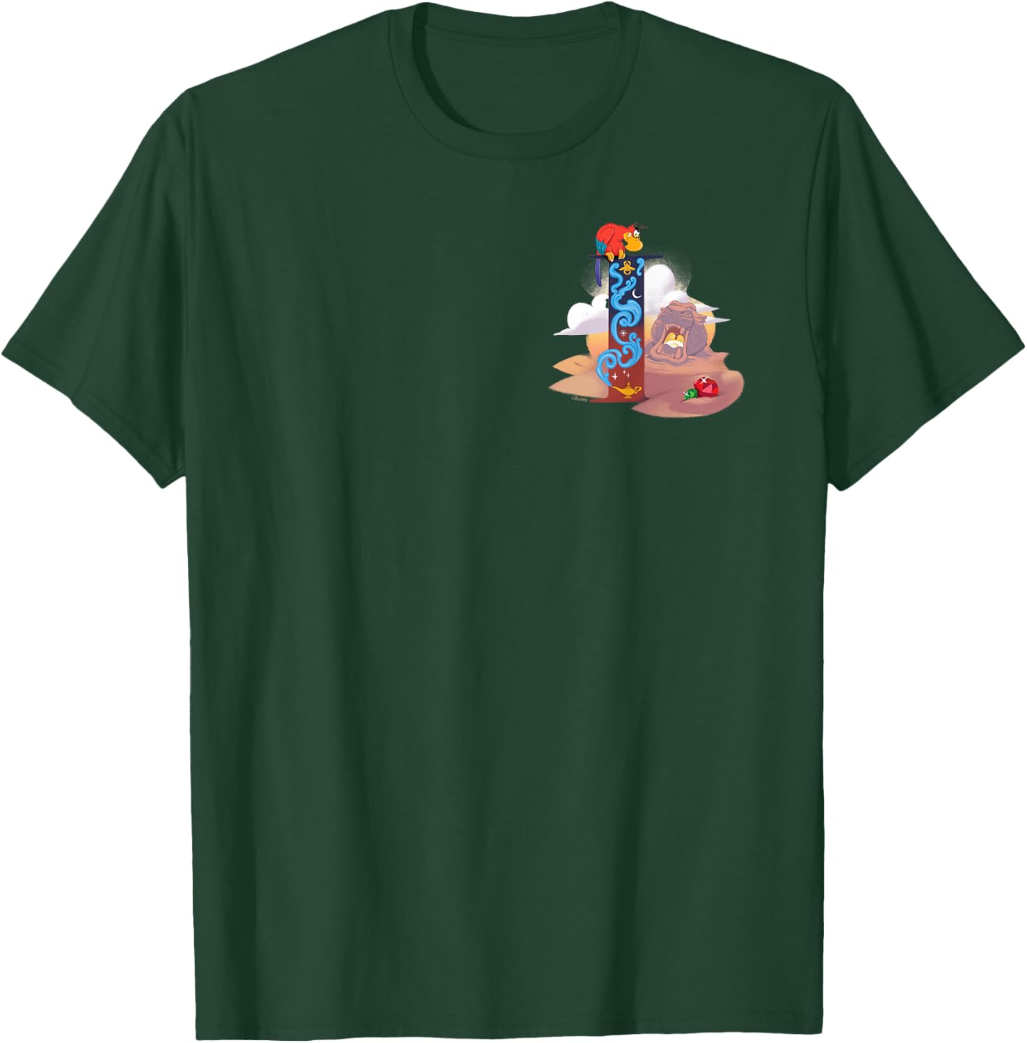 Disney Villains Alphabet Monogram Aladdin Letter I for Iago T-Shirt - T-Shirt | Forest