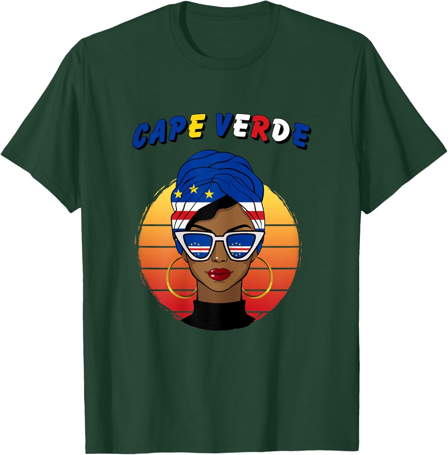 Cape Verde, flag of Cape Verde, Cape Verdean girl, Cape Verdean , Black, Female X-Small T-Shirt - T-Shirt | Forest
