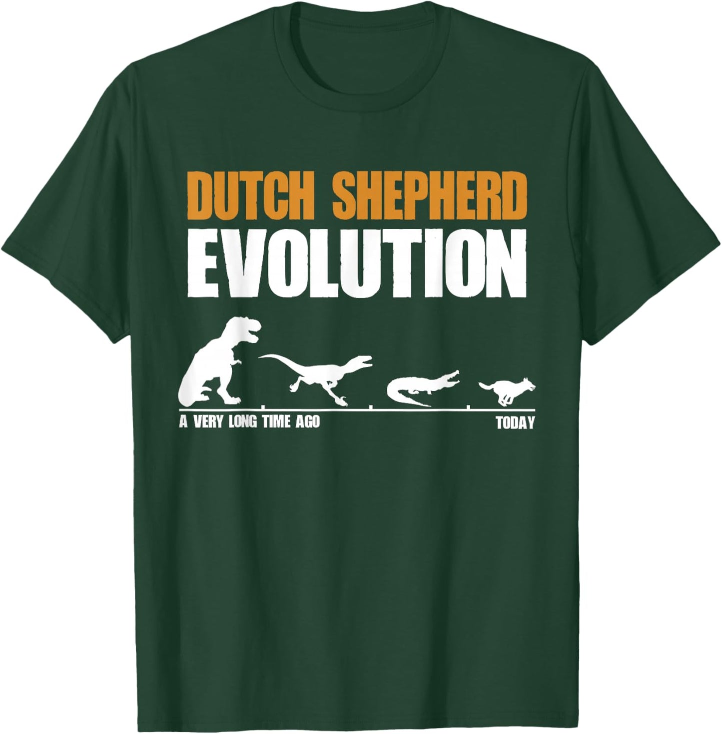 Dutch Shepherd Evolution Funny Dinosaur Dutchie K9 Dog T-Shirt - T-Shirt | Forest