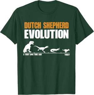 Dutch Shepherd Evolution Funny Dinosaur Dutchie K9 Dog T-Shirt - T-Shirt | Forest
