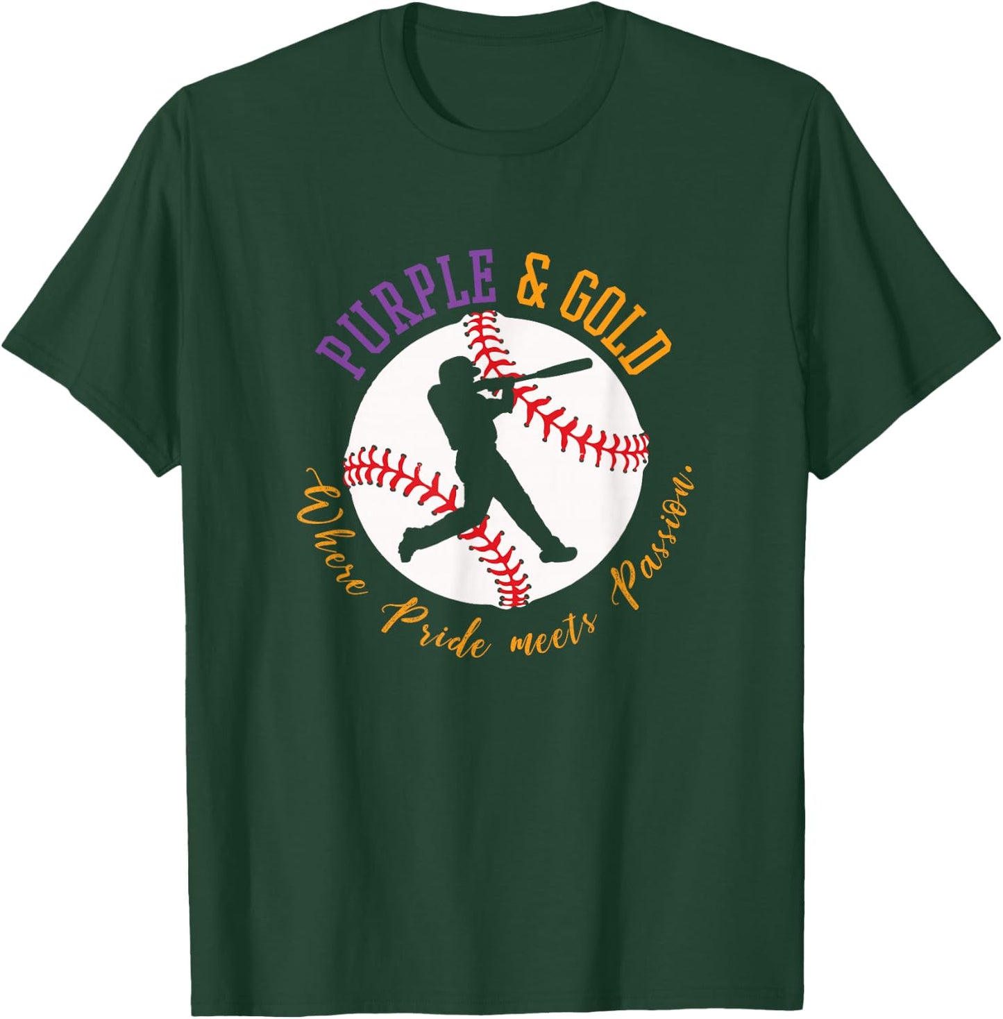 Baseball 'Purple & Gold' Team Color T-Shirt - T-Shirt | Forest