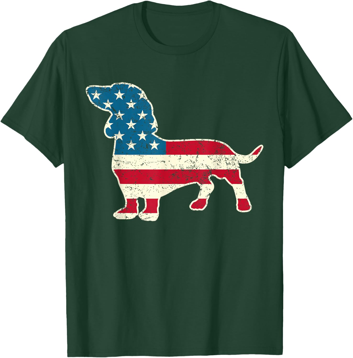Dachshund 4th of July American Flag Dog Lovers Men Women USA T-Shirt - T-Shirt | Forest