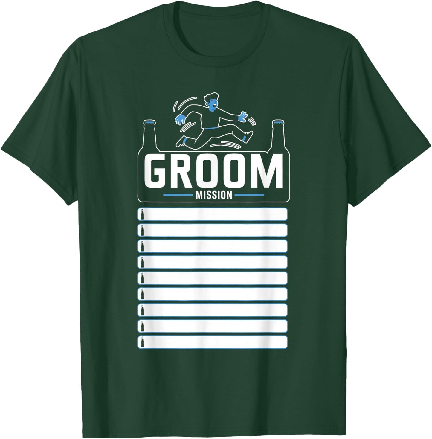 Bachelor Party Checklist Groom Mission Funny T-Shirt - T-Shirt | Forest