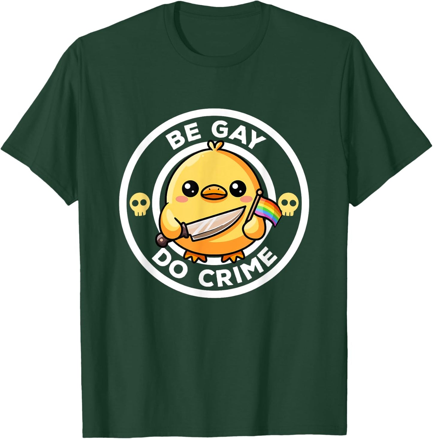 Be Gay Do Crime Raimbow Flag Lgbtq+ Funny Duck Gay Pride T-Shirt - T-Shirt | Forest