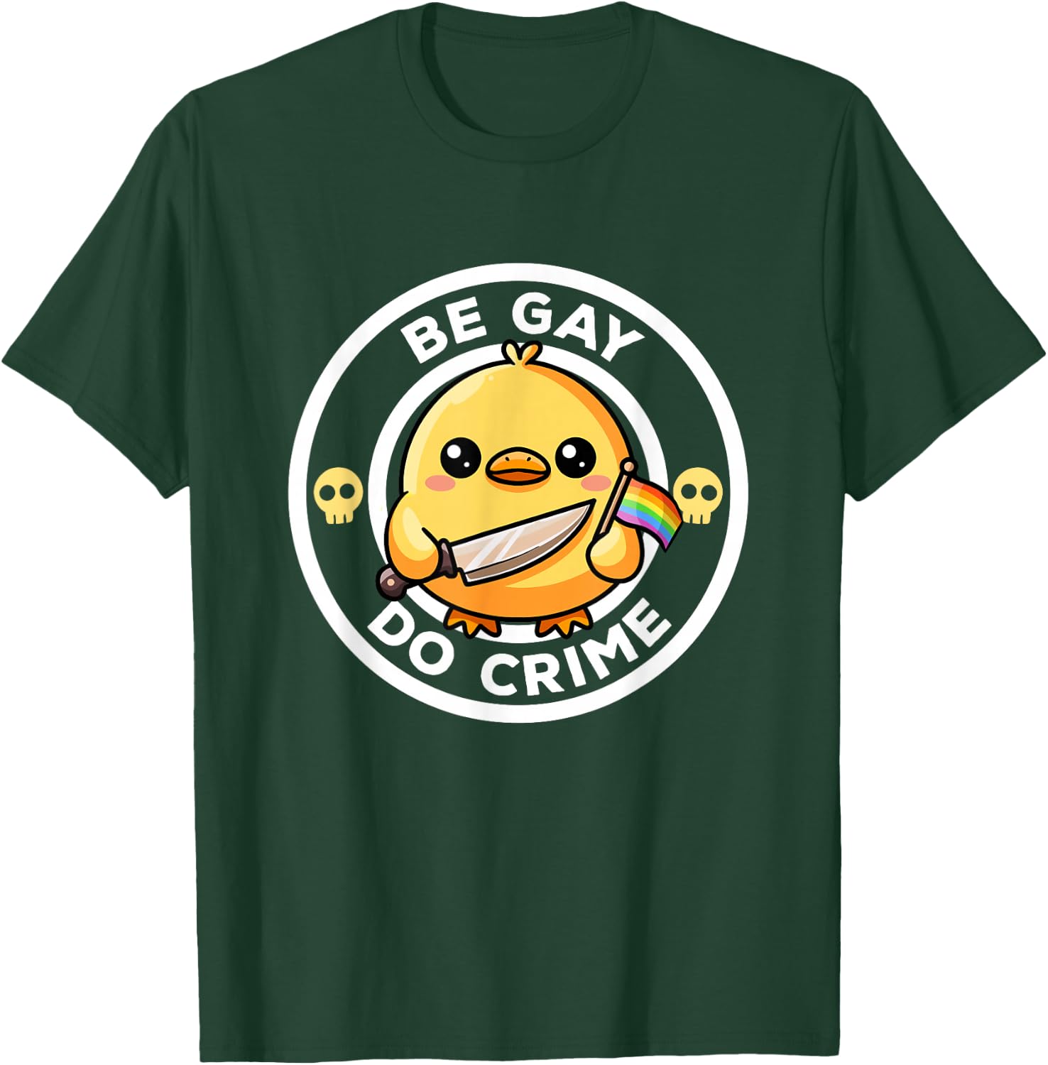 Be Gay Do Crime Raimbow Flag Lgbtq+ Funny Duck Gay Pride T-Shirt - T-Shirt | Forest