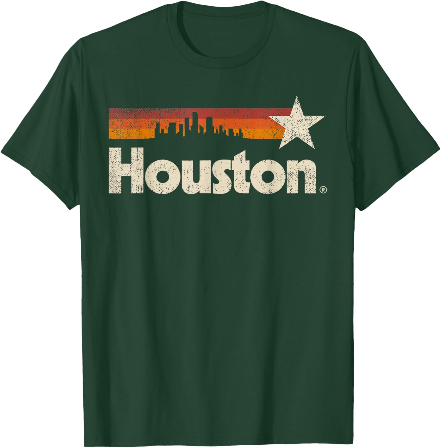Vintage Houston City - Texas Houston Strong Stripes T-Shirt - T-Shirt | Forest