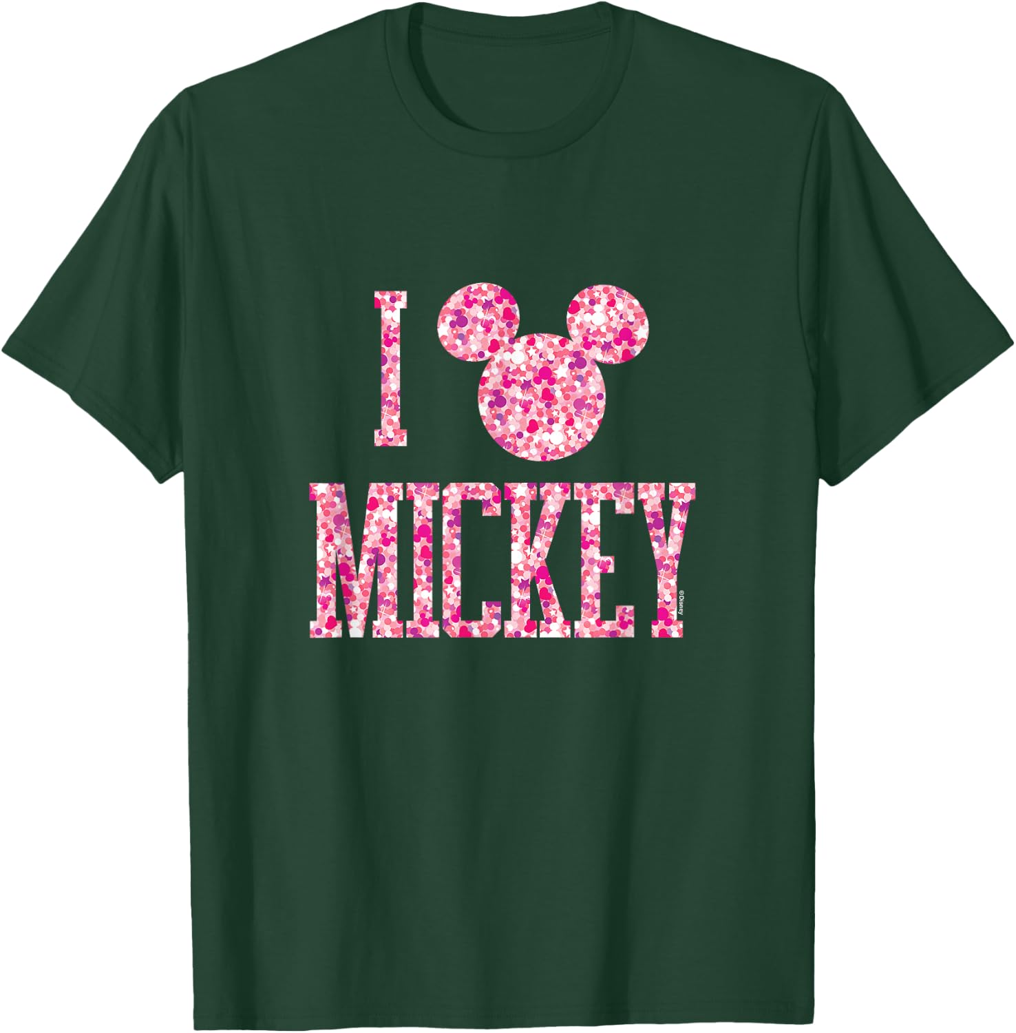 Mickey Mouse - I Love Mickey Sparkle Pattern T-Shirt - T-Shirt | Forest