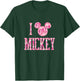 Mickey Mouse - I Love Mickey Sparkle Pattern T-Shirt - T-Shirt | Forest