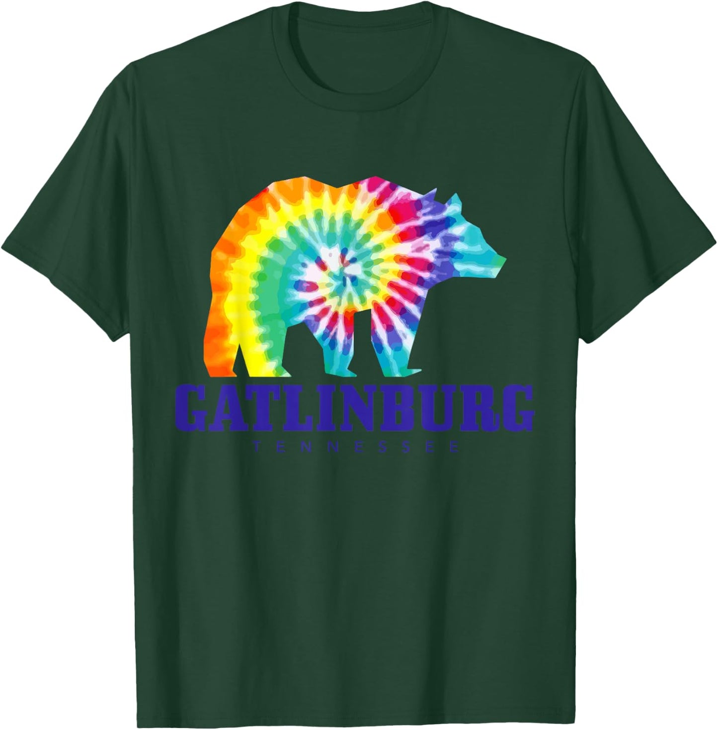 Gatlinburg Tennessee Bear Tie Dye Vintage Retro T-Shirt - T-Shirt | Forest