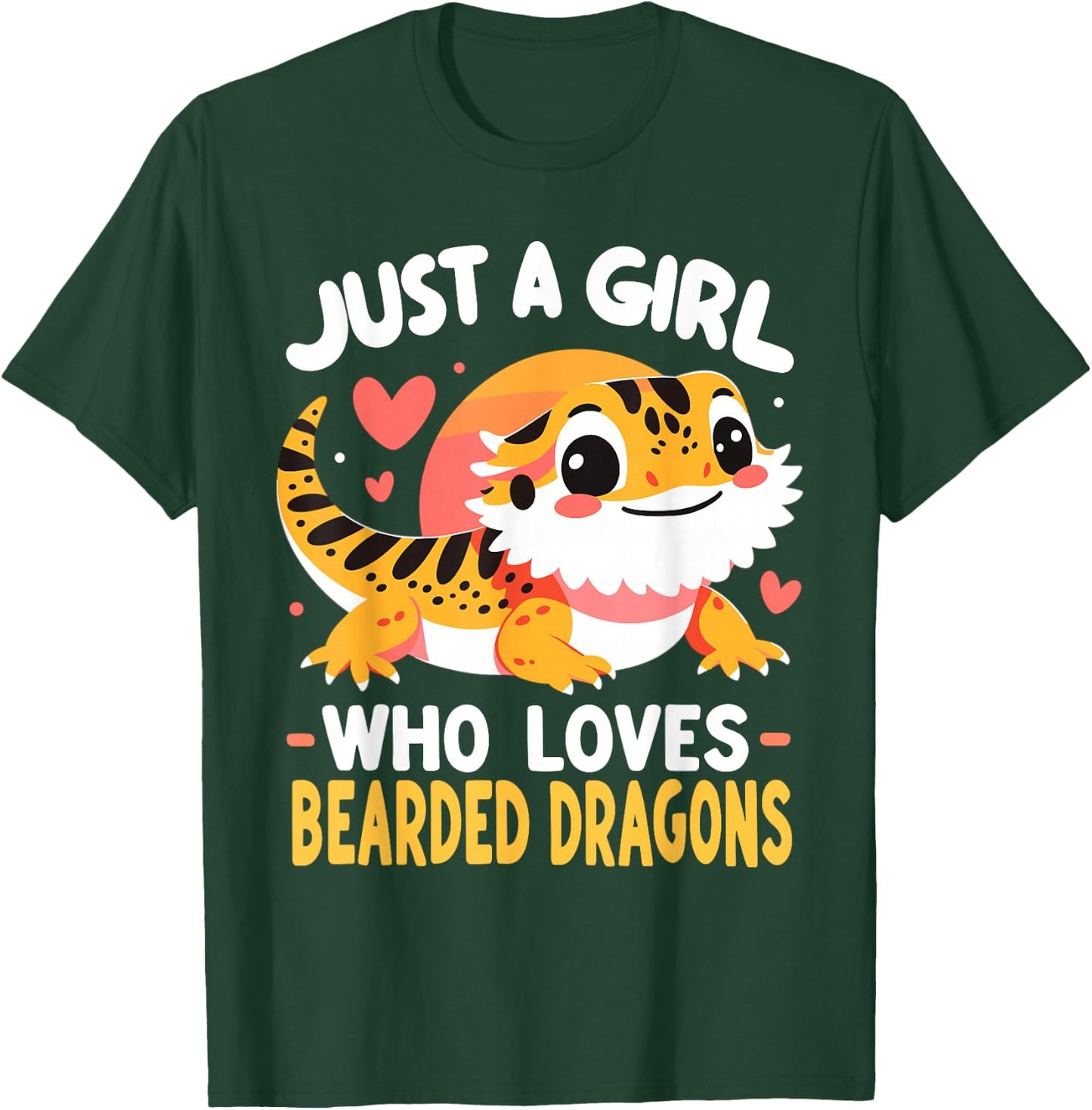 Cute Bearded Dragon Girl T-Shirt - T-Shirt | Forest