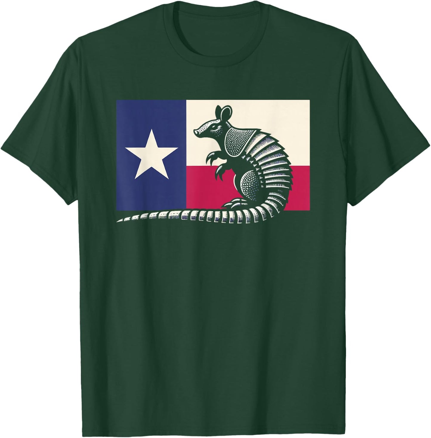Armadillo Lover Country Texas Flag T-Shirt - T-Shirt | Forest