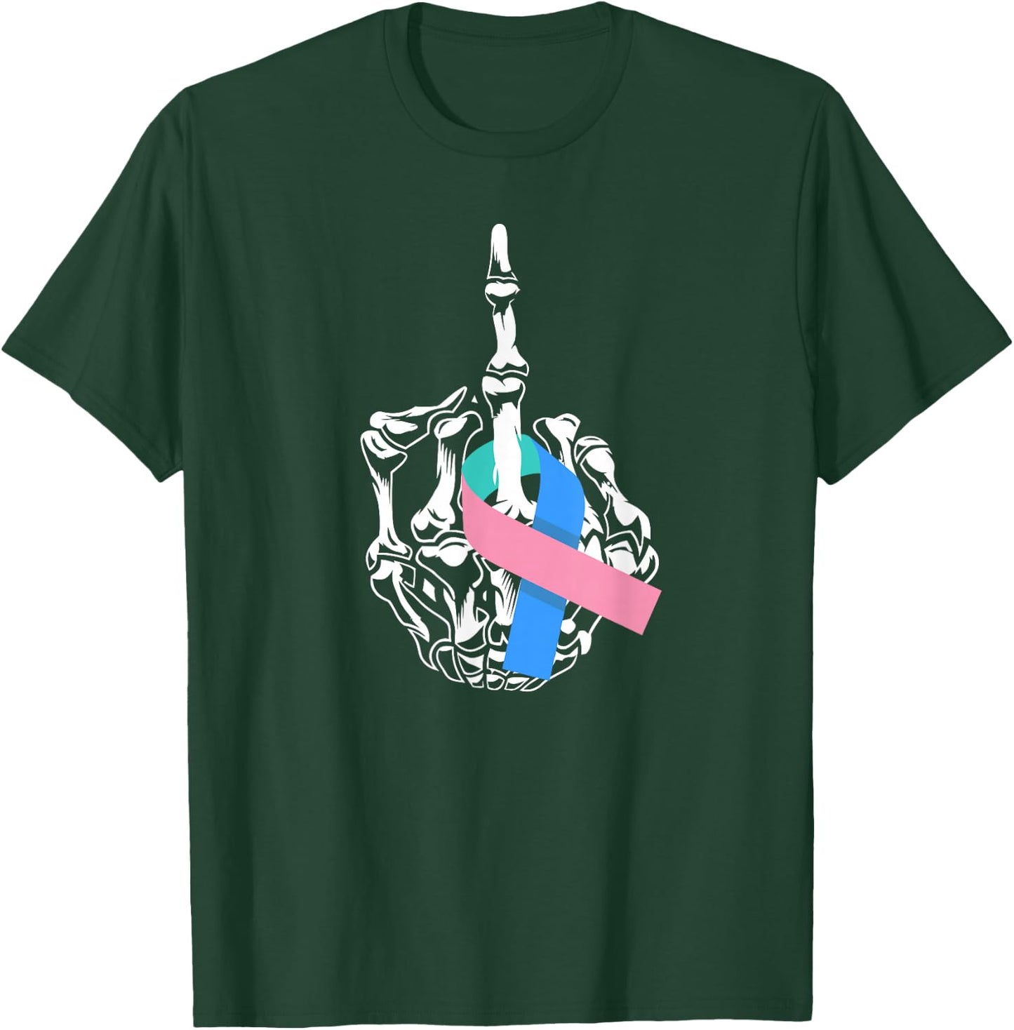Fuck Thyroid Cancer Middle Finger Thyroid Cancer Awareness T-Shirt - T-Shirt | Forest