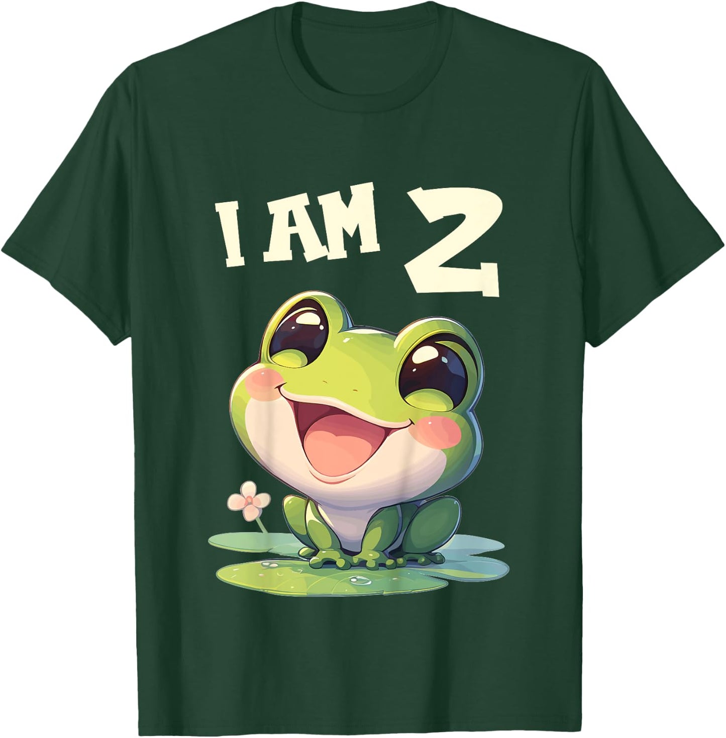 Kids 2 Years old 2 birthday Frogs Boy Girl Frog T-Shirt - T-Shirt | Forest
