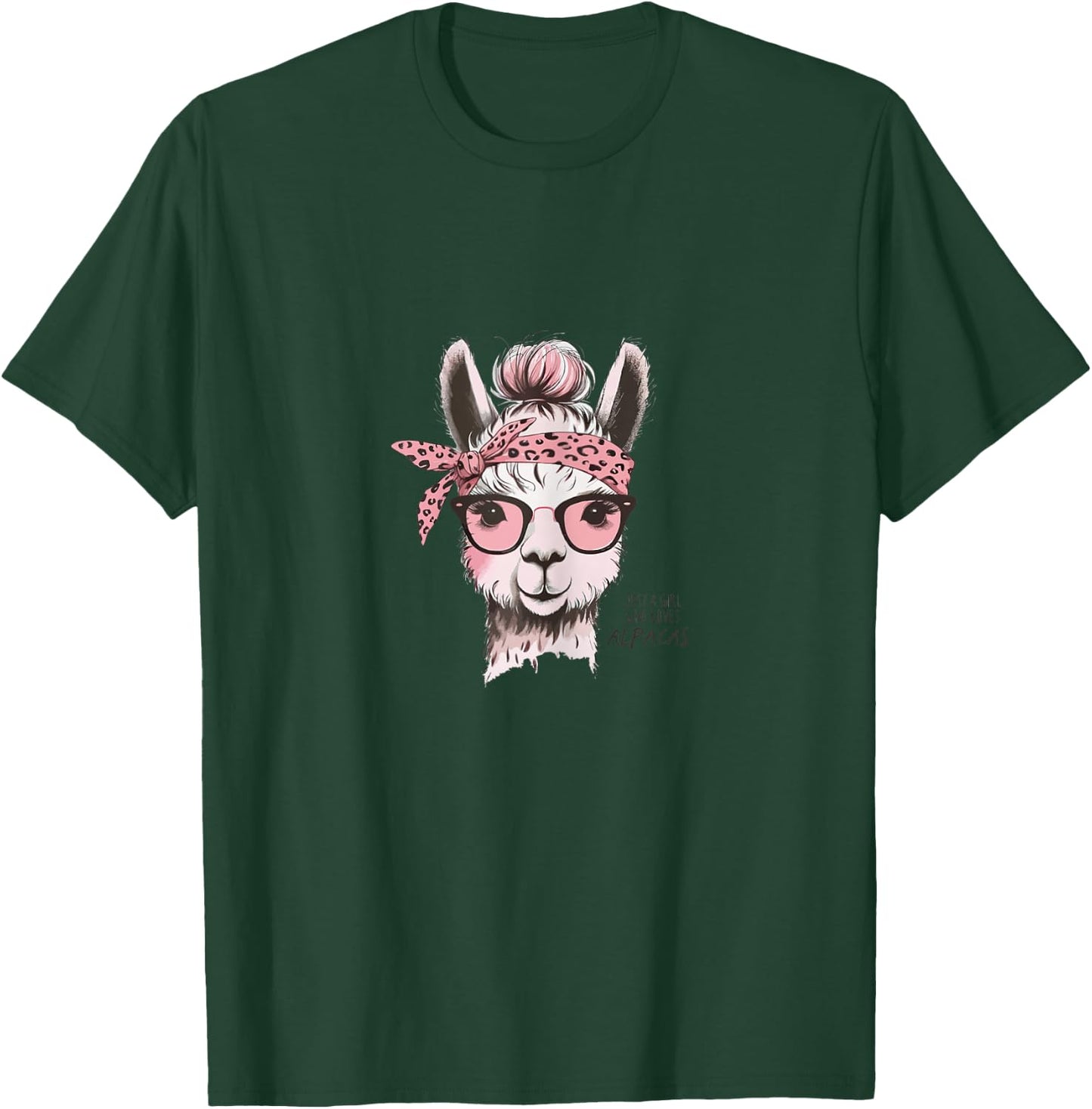 Stylish Alpaca with Glasses - Grey, Women, Alpaca Lovers, Leisure Enthusiasts, Women, Short Sleeve, XS T-Shirt - T-Shirt | Forest