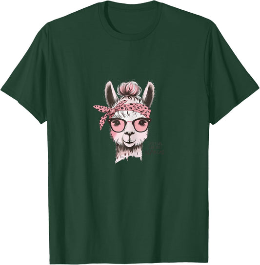 Stylish Alpaca with Glasses - Grey, Women, Alpaca Lovers, Leisure Enthusiasts, Women, Short Sleeve, XS T-Shirt - T-Shirt | Forest