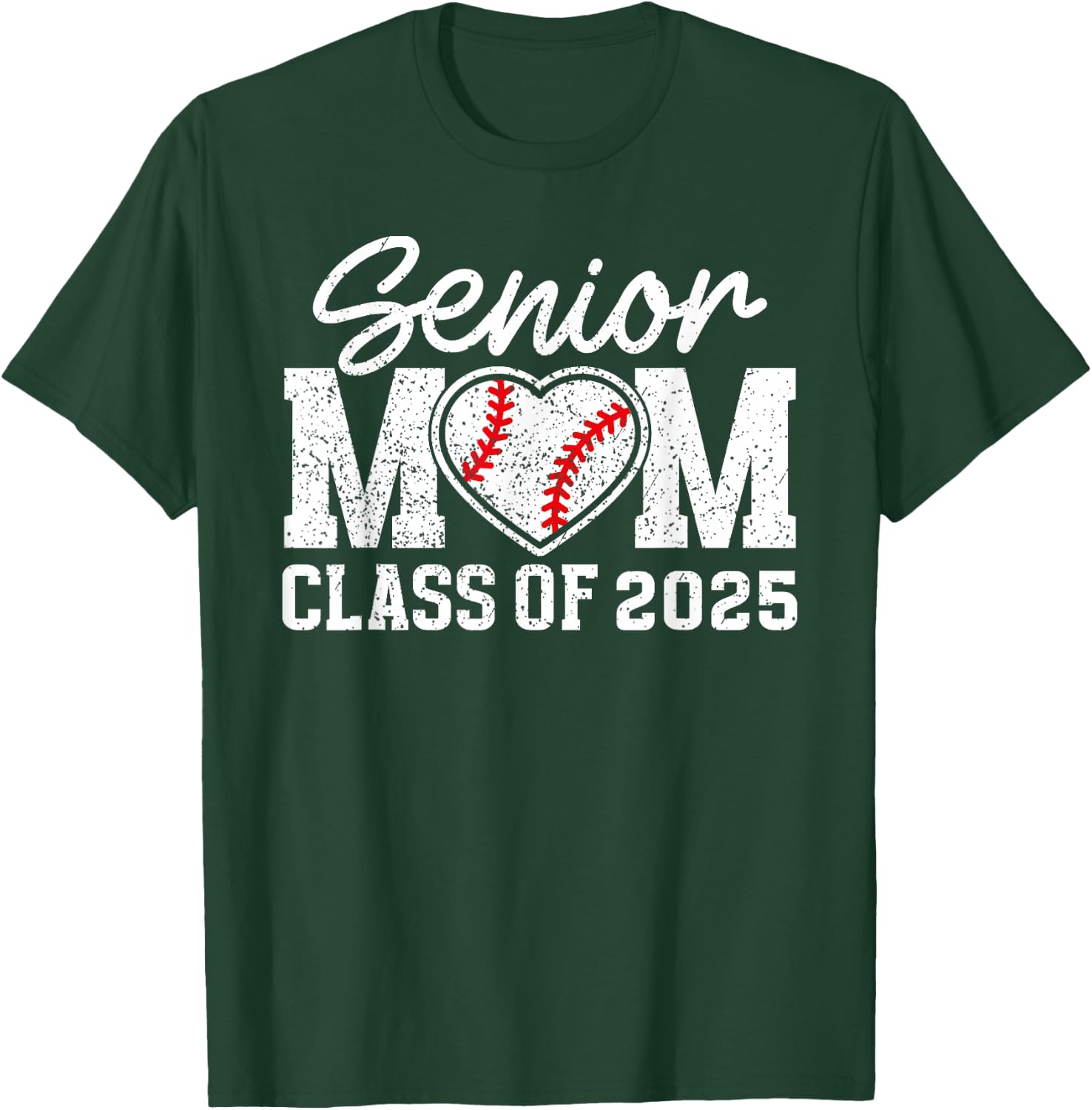 Baseball Senior Mom Class Of 2025 Proud Senior Mama T-Shirt - T-Shirt | Forest