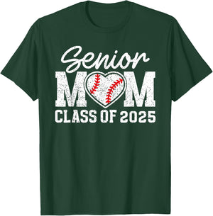 Baseball Senior Mom Class Of 2025 Proud Senior Mama T-Shirt - T-Shirt | Forest