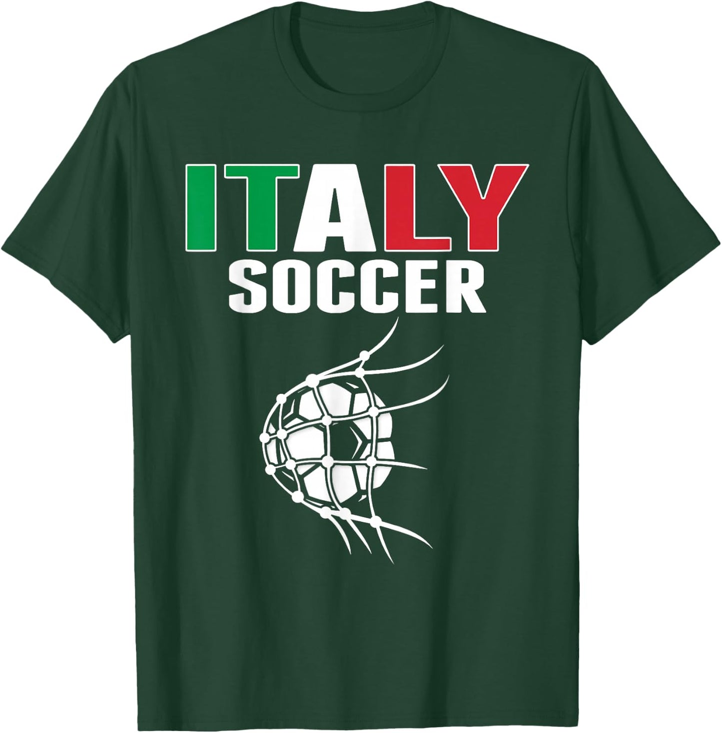 Italy Soccer Ball In Net Goal - Italian Football Supporters T-Shirt - T-Shirt | Forest