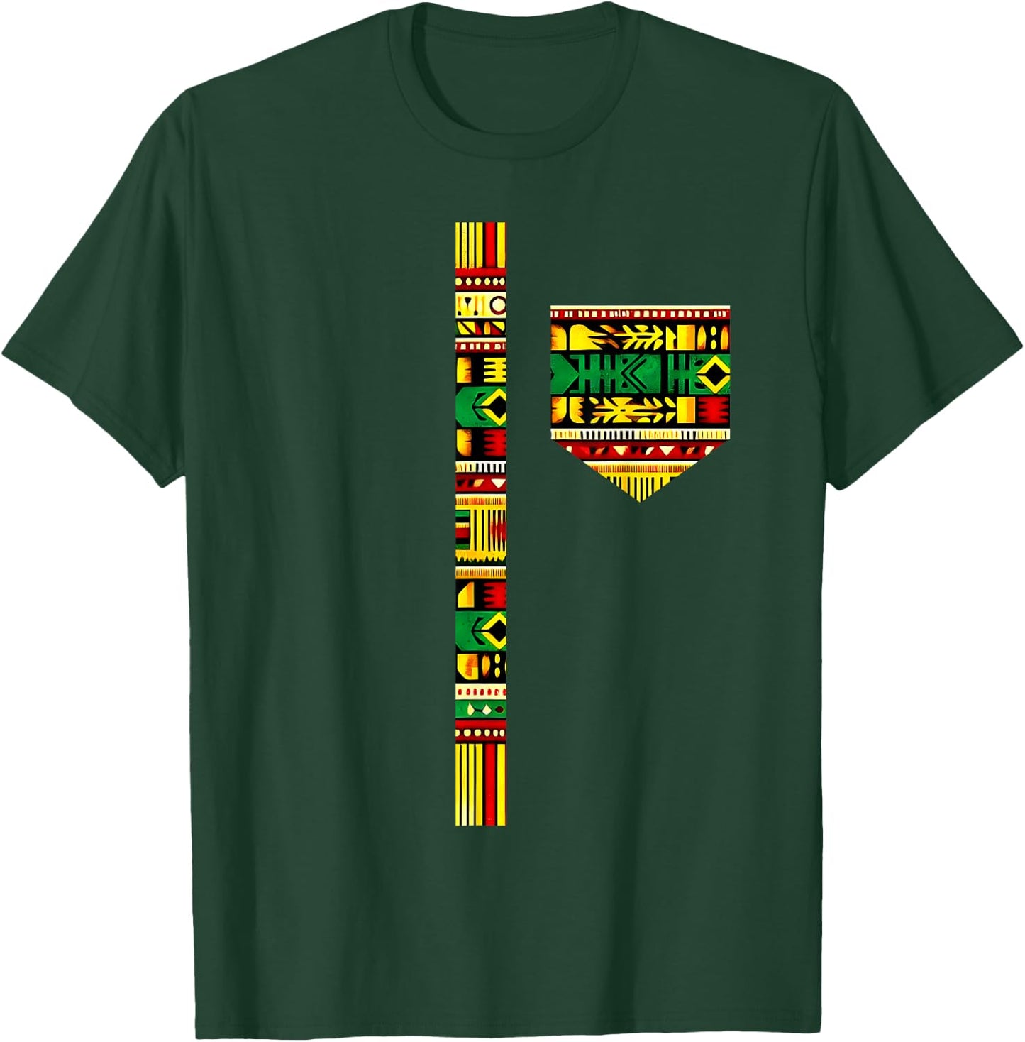 African Juneteenth Dashiki Kente Black History Month Men Boy T-Shirt - T-Shirt | Forest