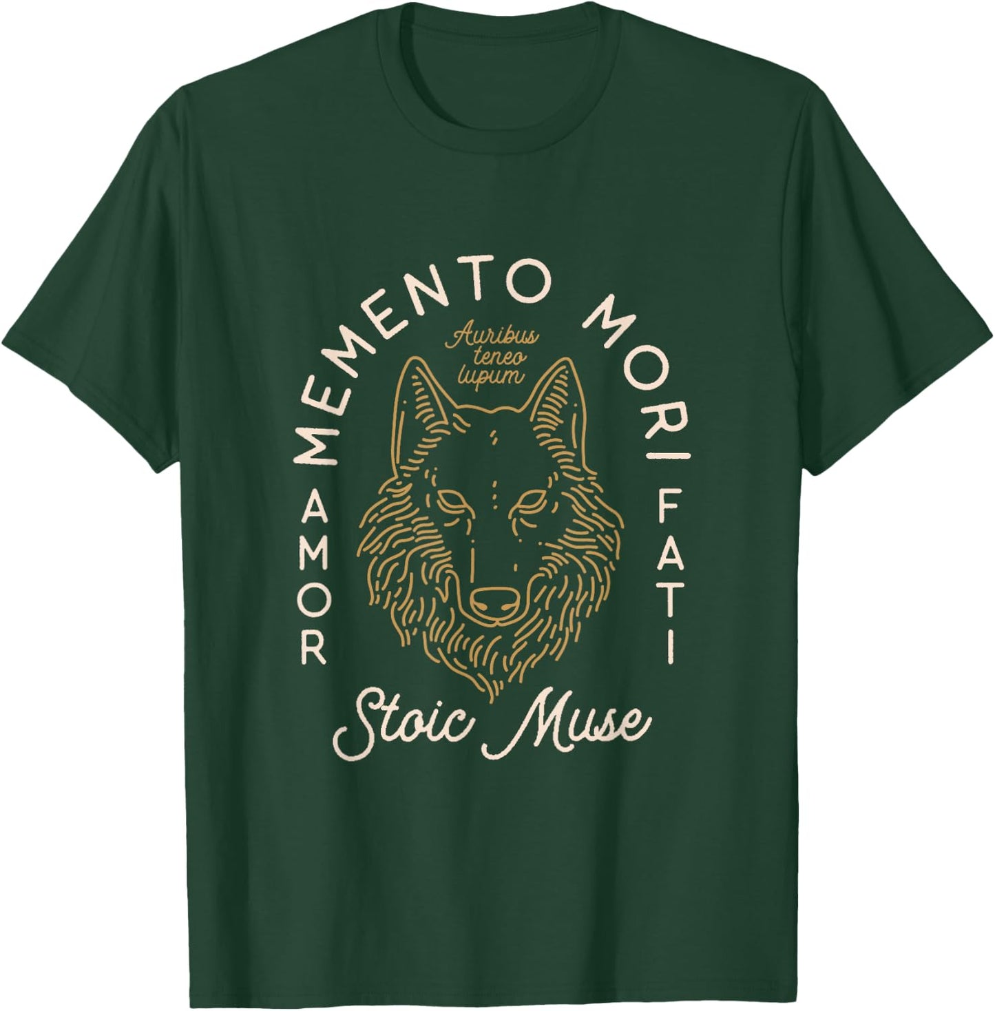 Stoic Quote | Amor Fati | Wolf Graphic T-Shirt - T-Shirt | Forest