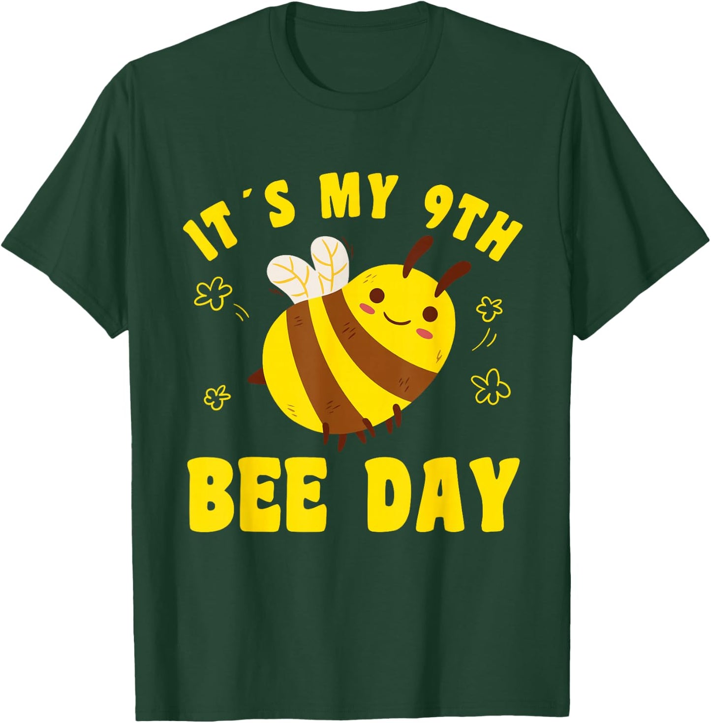 9 Year Old Happy 9th Birthday Bee Day Bee 9th Birthday T-Shirt - T-Shirt | Forest