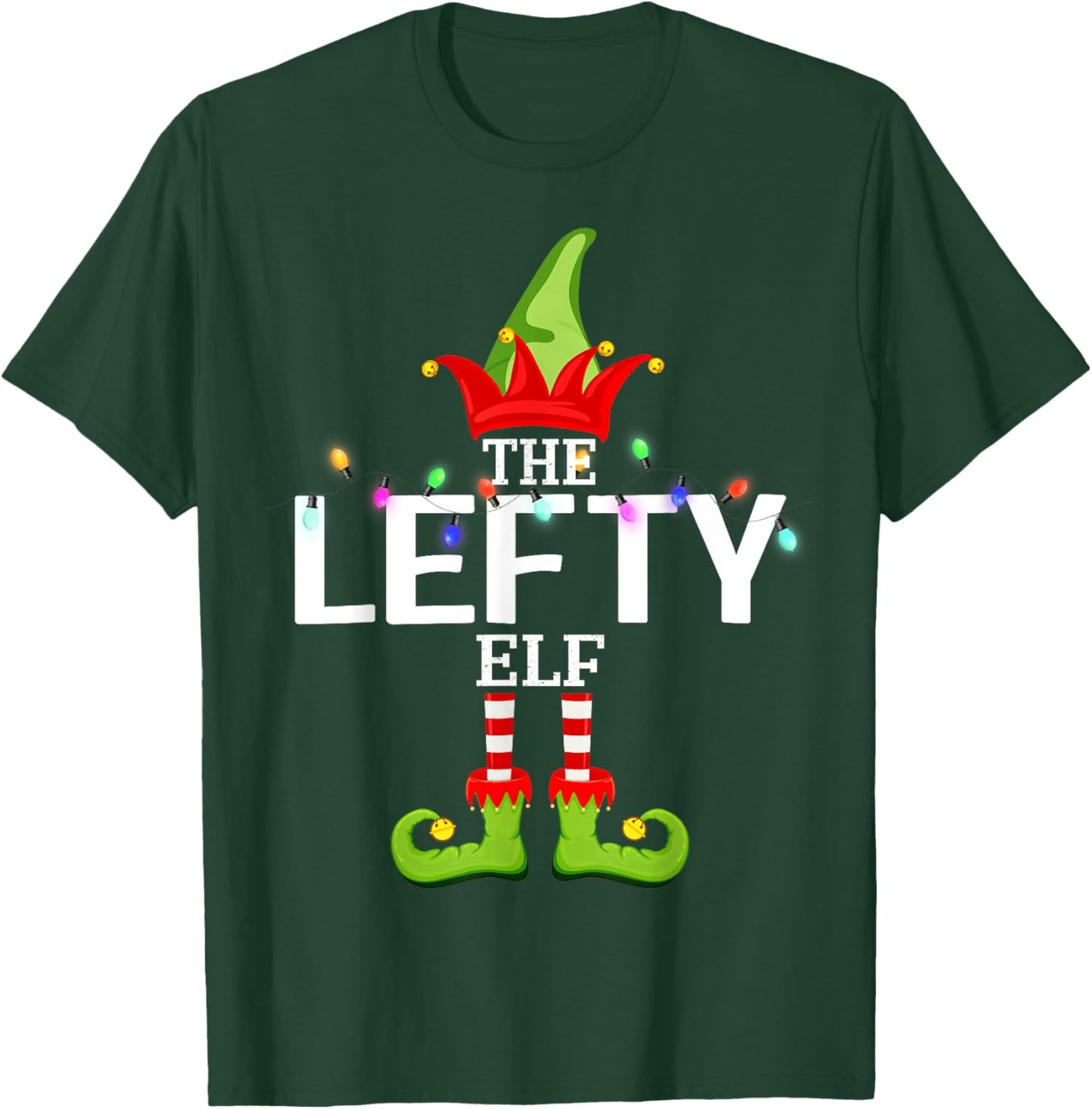 The Lefty Elf Christmas Matching Pajamas T-Shirt - T-Shirt | Forest