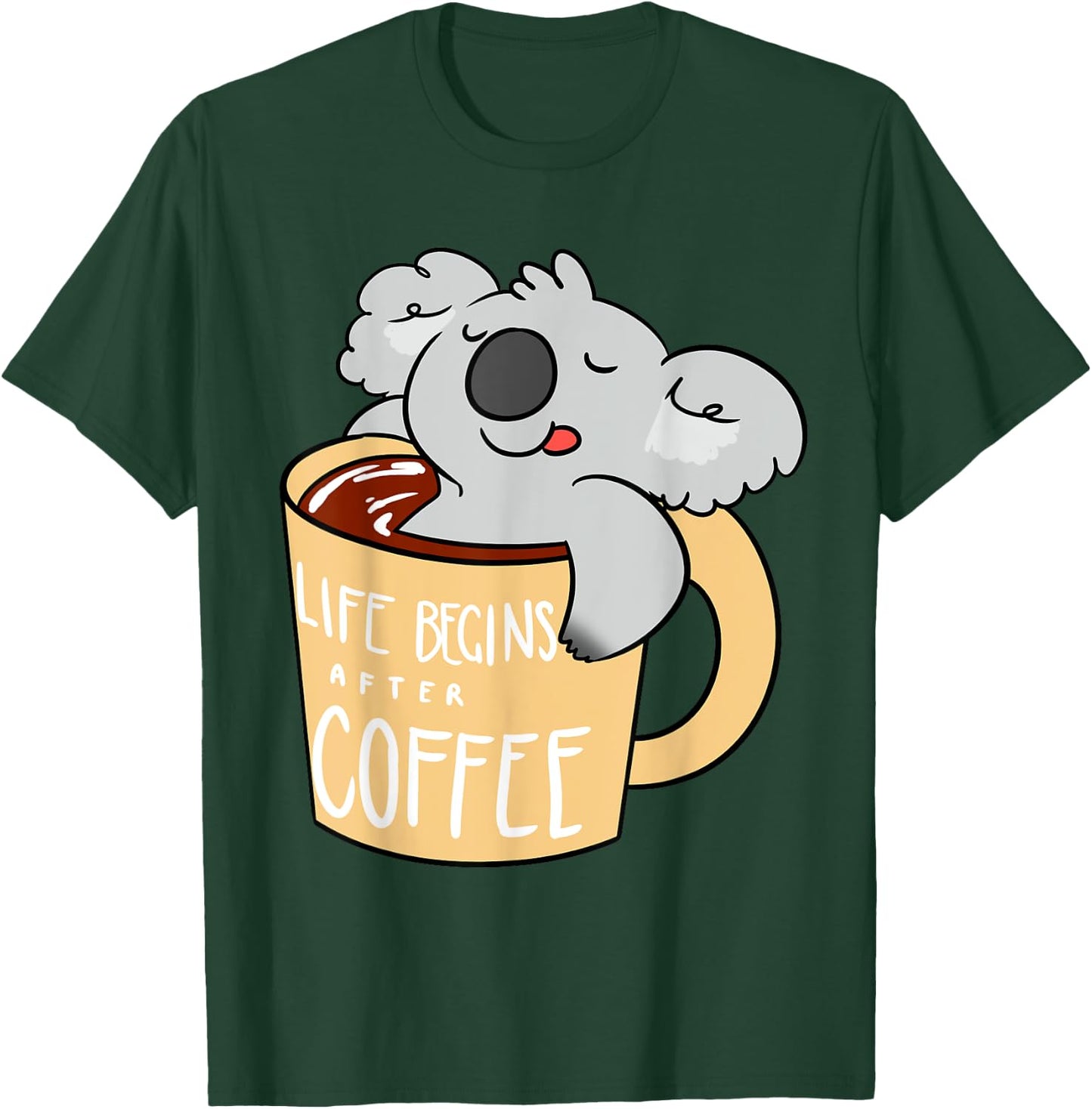 Koala Bear - Gift Koala and Coffee Lovers T-Shirt - T-Shirt | Forest