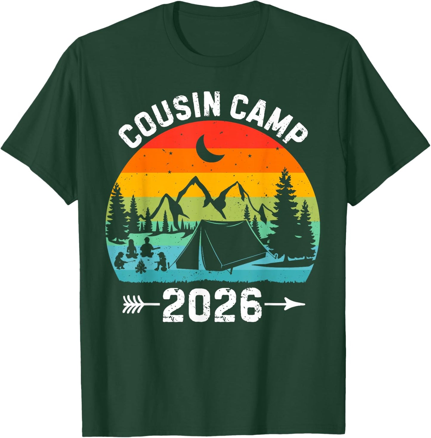 Cousin Camp 2026 Friends Camping Family Vacation Matching T-Shirt - T-Shirt | Forest