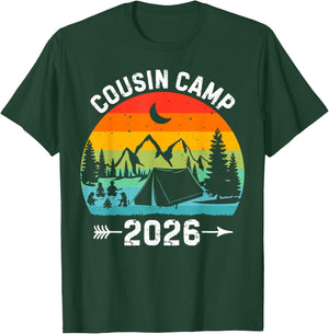 Cousin Camp 2026 Friends Camping Family Vacation Matching T-Shirt - T-Shirt | Forest