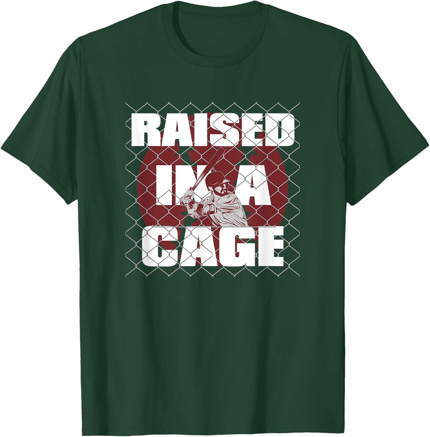 Raised In A Cage Baseball Shirt T-Shirt - T-Shirt | Forest