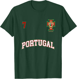 Portugal Shirt Number 7 (+Back) Soccer Team Sports Flag T-Shirt - T-Shirt | Forest