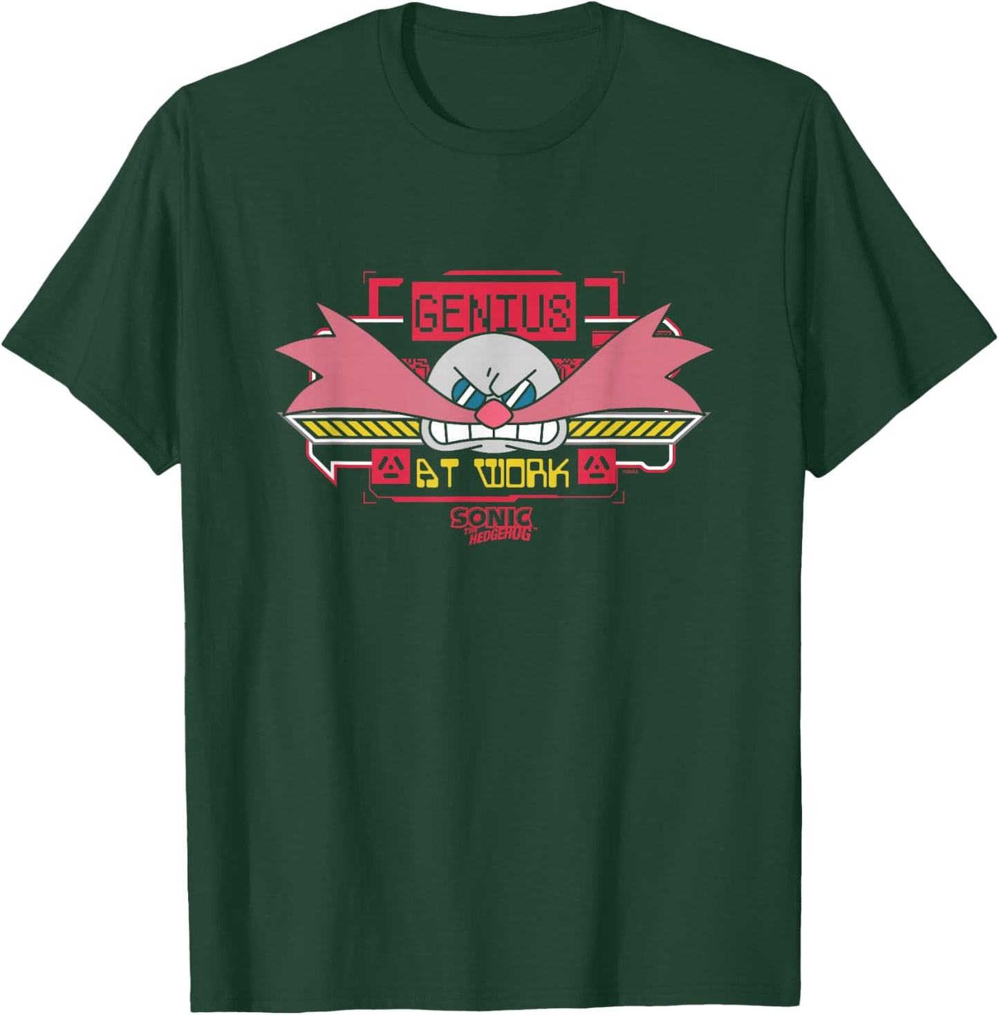 Sonic The Hedgehog Genius At Work Dr. Eggman Face Logo T-Shirt - T-Shirt | Forest